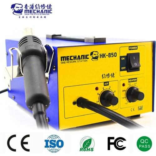 6 Sets MECHANIC SMD Equipment Rework Station HK-850 Hot Air Gun Desoldering Solder Rework Wind Gun Blowing Heater