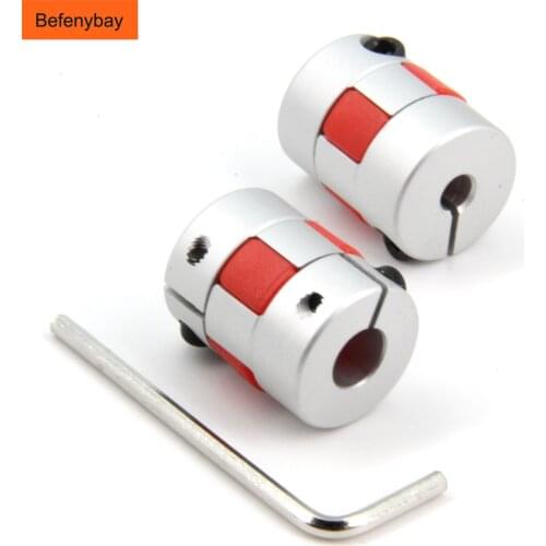 Befenybay CNC Motor Connector Two Jaw D20 L25 Shaft Coupler Flexible Shaft Plum Coupling 5mm 6.35mm 8mm 10mm Elastic Coupling