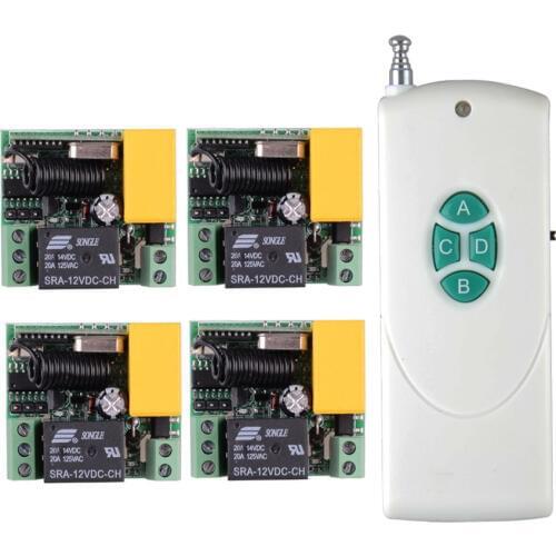 315mhz/433mhz RF Mini Wireless Remote Control System AC 220 V 1 CH 1* Receiver+4 button Transmitter With Protection Switch