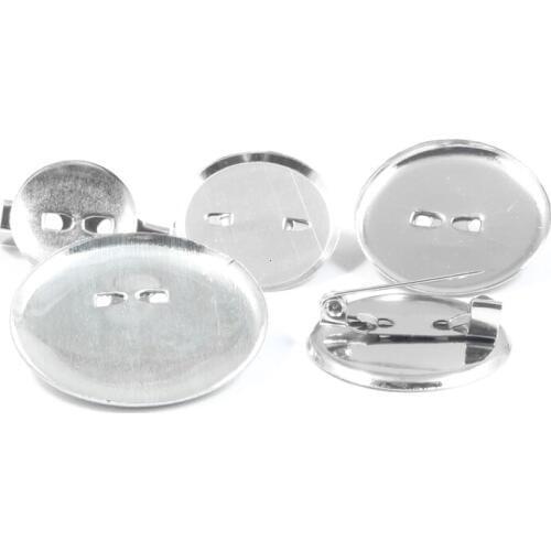 50pcs 15/20/25/30mm Jewelry Findings Brooch Pin Base Blank Settings Brooch Pins For Making Fashion Jewelry Gift For Women DIY