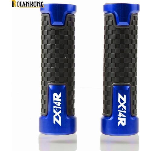 CNC&Rubber Motorcycle handle grips Non-slip Motorbike handlebar grip For KAWASAKI ZX9R ZX10R ZX12R ZX14R ZX6R / ZX636R / ZX6RR