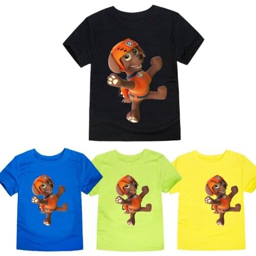 Boys Tees Ages Kids Clothes Paw Patrol Short Summer Short Sleeve Big Boys T Shirts Children Candy Color Print Tops