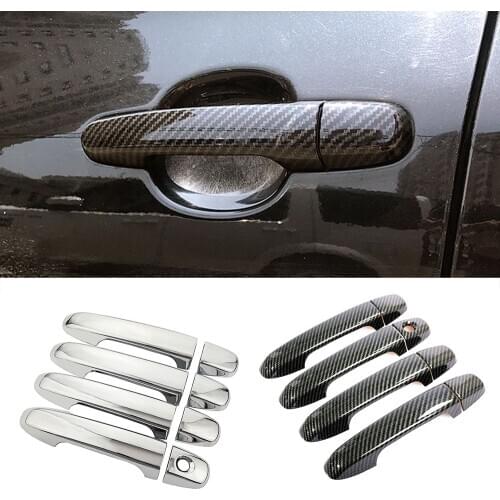 For Toyota Camry 2012-2017 Carbon Fiber Color Modify Refit Chrome Door Handle Cover Decoration Trim Protection Sticker