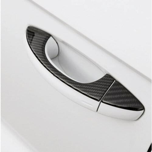 For Volkswagen VW T-ROC Atlas Teramont 2017 2020 Carbon Fiber Printed Door Handle Cover Moulding Trim Frame For Skoda Octavia