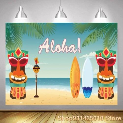 Welcome To Summer Hawaii Beach Aloha Background Holiday Party Decoration Photography Studio 3D Digital Photo Customized Backdrop