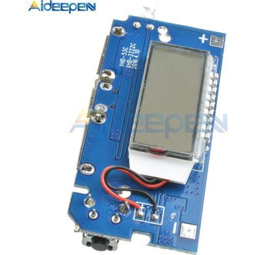 Dual USB 5V 1A 2.1A 18650 Lithium Battery Mobile Power Bank Charging Module PCB Board For Phone LCD Display DIY KIT With Light