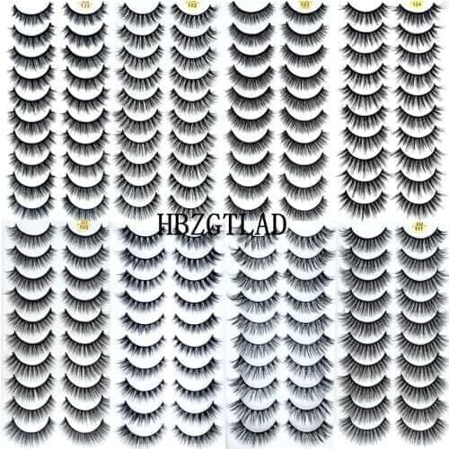 HBZGTLAD 5/10pairs 100% Real Mink Eyelashes 3D Natural False Eyelashes 3d Mink Lashes Soft Eyelash Extension Makeup Kit Cilios