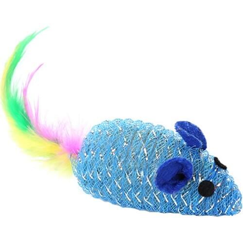 1PCS Random Color Cat Mouse Toy Creative Plastic Faux Feather Pet Interactive Toy Cat Bite Toy Cat Funny Toy Pet Supplies