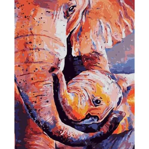Paint by number Diy Gift Kit Tekening Op Canvas Olieverf Picture Wall Art Home Decoration 40X50cm Frame FantasyElephant Animal