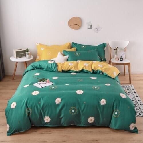 Bedding Sets Simple Color Green Bed Sheet Duver Quilt cover Pillowcases Soft Comforter cover Set King Queen Full Twin for Gifts