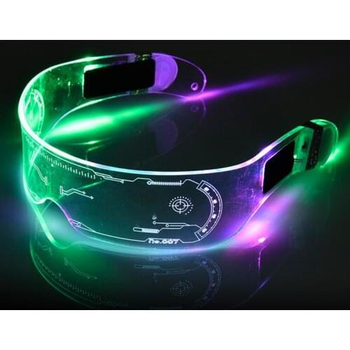 Colorful EL Luminous Glasses Led Light Up Visor Eyeglasses for Bar KTV Christmas Birthday Party New Year Decorations
