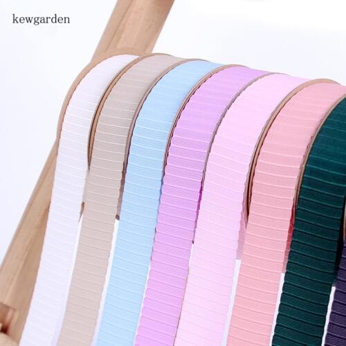 Kewgarden 5mm 10mm 25mm Grosgrain Ribbons DIY Hair Bow Brooch Accessories Satin Ribbon Handmade Tape Packing Webbing 10 Yards