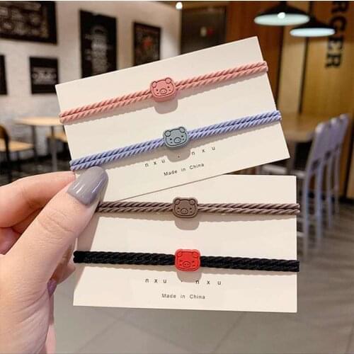 Hot Selling Fashion New Arrival Pig Decor Hair Band Lovely Simple Design Hair Rope Girls Kids Student Hair Rings Headpiece Gifts
