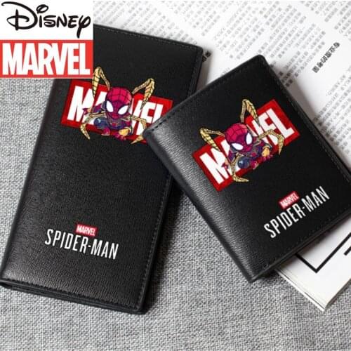 2021 New Disney Marvel Spiderman Mens Wallet Cute Cartoon Iron Man Card Holder Multifunctional Durable Casual Fashion Clutch