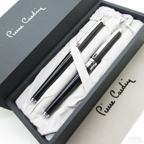 Pierre Cardin Status Black Fountain Pen + Roller Pen Set | İsme Special Pen