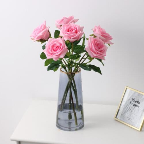 Real Touch Artificial Rose Flowers Home Decor White Pink Fake Latex Roses Flower Wedding Party Decoration Valentines Gift