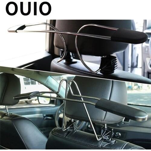 OUIO Car rear seat headrest stainless steel hanger for Opel Insignia VW Golf 4 7 5 MK4 Peugeot 206 207 208 508 Touareg Tiguan