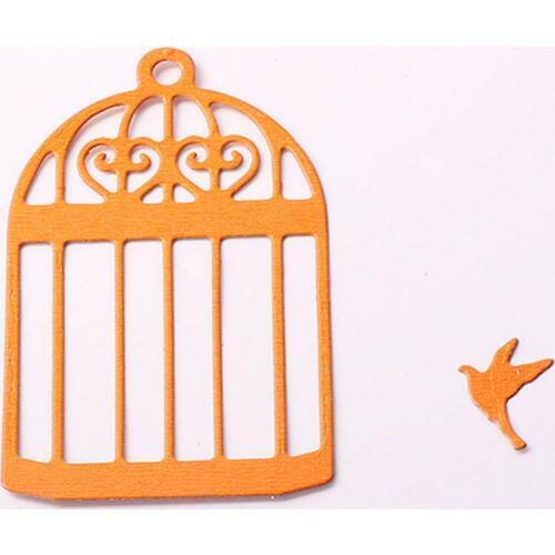 PANFELOU Bird cage and the bird Metal craft paper die cutting dies for Scrapbooking/DIY Easter wedding Halloween cards
