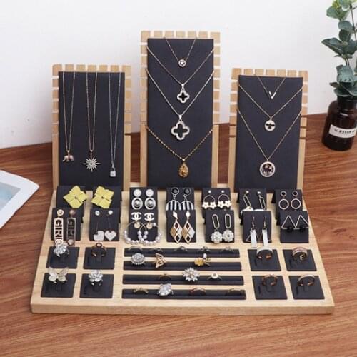 Jewellery Display Props For Women Bamboo Jewelry Stand Shooting Live Earrings Necklaces Display Stand Pendant Hanger
