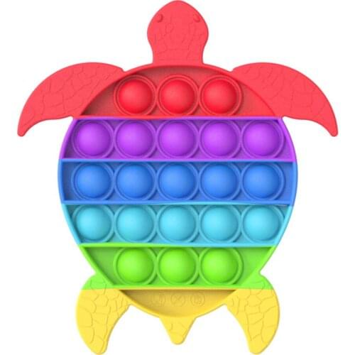 Silicone Push Bubble Colorful Turtle Sensory Fidget Toys for Autism Stress Reliever Fidget Anxiety Relief Funny Toys Adult Child