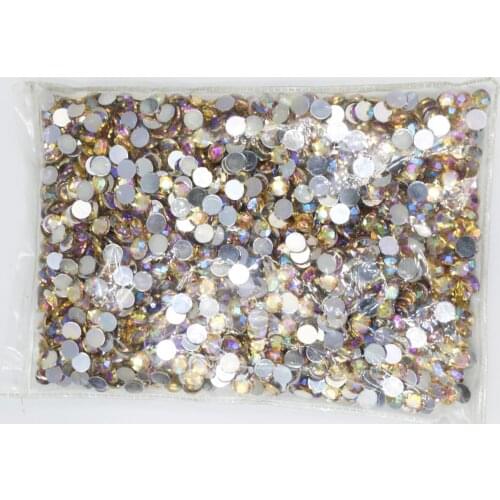 Light Orange AB Color 1.5~10mm Flat Back Round Acrylic Rhinestones Beads / Stones ,3D Acrylic Nail Art / Garment Decoration