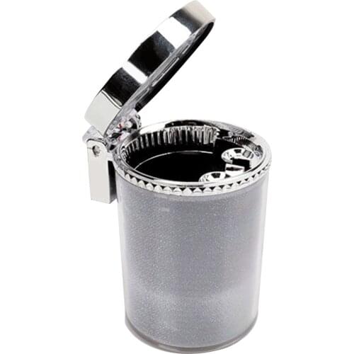 LED Portable Car Auto Cup Cylinder Holder Ashtray Travel Cigarette Smoke Remover Container