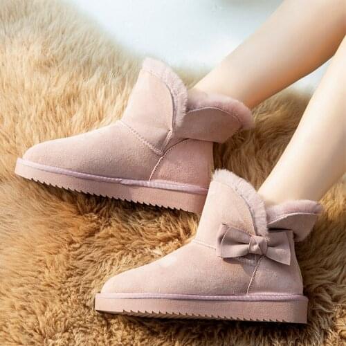 High Quality 2021 Shoes Women Snow Boots Real Wool Winter Warm Boots Genuine Sheepskin Leather Natural Fur Non-Slip Women Boots