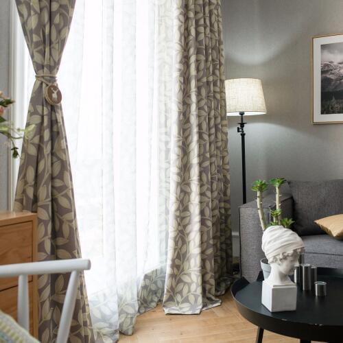 Slow Soul Yellow, Blue Pastoral Leaves Curtains For Living Room Cortinas Dormitorio Bedroom Ready Made Children Kids Beautiful