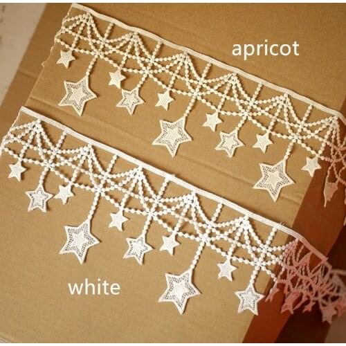 10.5cm Wide Stars Gold Tassels Lace Fringe Lace Trim Costume Home Textile Curtains Decor Trims Clothes Sewing Accessories