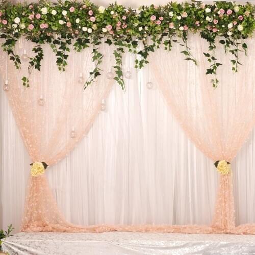 10Mx72cm Tulle Sheer Crystal Organza Fabric For Party Wedding Decoration Event Photocall Backdrop Props Stage Decor 7Z-SH015-2