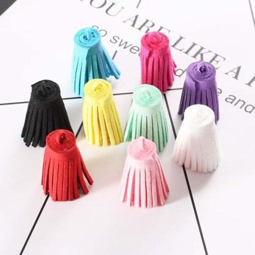 10PCS 3cm Mini Fat Tassels Vintage Leather suede tassel for DIY Craft phone tassels tassels pendant earrings jewelry Making