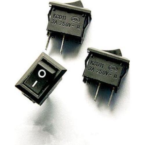10pcs/lot 10*15mm SPST 2PIN ON/OFF Boat Rocker Switch 3A/250V Car Dash Dashboard Truck RV ATV Home