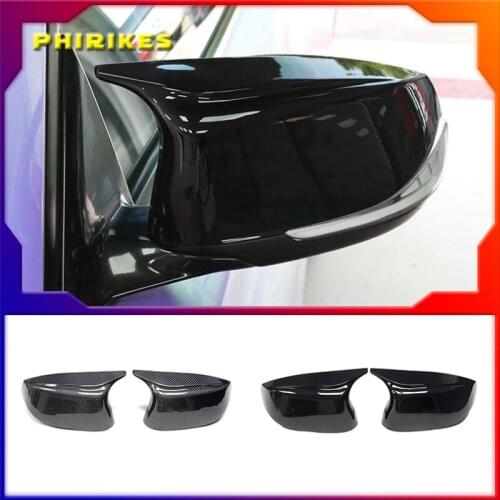 Car Side 2pcs Glossy Painted Bright Black for Infiniti Q50 Q60 Q70 SQ50 XQ30 2014-2020 Rearview Mirror Cover Caps