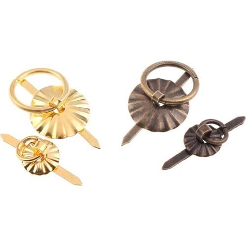 20PCS Vintage Bronze Cabinet Knobs Handles Furniture Sun Pin Knobs Kitchen Drawer Cupboard Ring Pull Handles Fittings 12/19mm