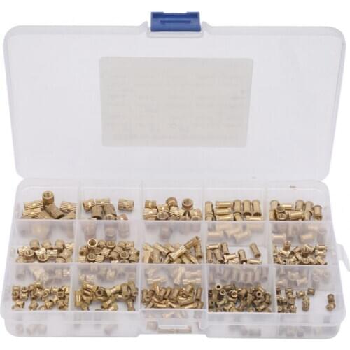 330pcs M2 M3 M5 Brass Insert Nut Isolation Column Knurl Insert Nut Kit wood screw and nut Round Injection Molded Knurled Nut