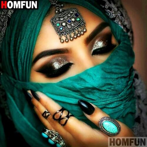 Homfun Full Square/Round Drill 5D DIY Diamond Painting "Masked beauty" 3D Embroidery Cross Stitch Home Decor Gift A11687