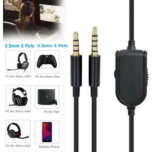 For Astro A10 A40 A30 A50 Head-mounted Gaming Headset Audio Cable For PS4, Smartphone 3.5mm 4 Pole/5 Pole Audio Cable