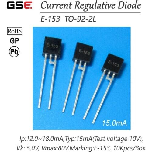 E-153T 15.0MA TO-92-2L CRD / CURRENT REGULATIVE DIODE NEW 10PCS/LOT