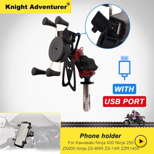 For Kawasaki Ninja 400/Ninja 250/ZX600/ZX-6RR/ZX-14R/ZZR 1400 Ninja Phone Holder Motorcycle GPS Navigation Bracket