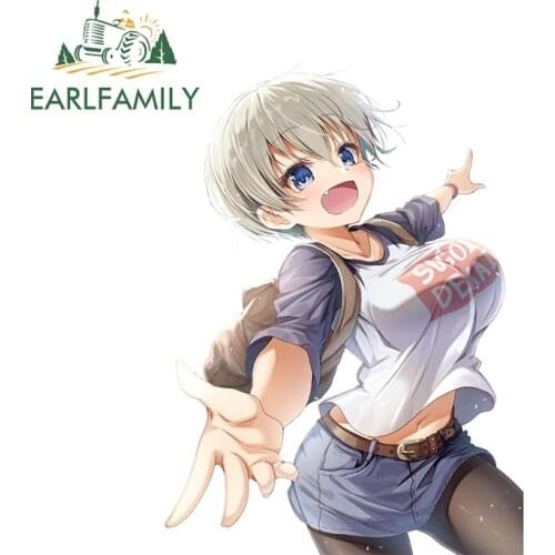 EARLFAMILY 13cm x 9.7cm for Uzaki Chan Anime Decal Graffiti Car Sticker Scratch-Proof Waterproof Creative Laptop Vinyl Car Wrap