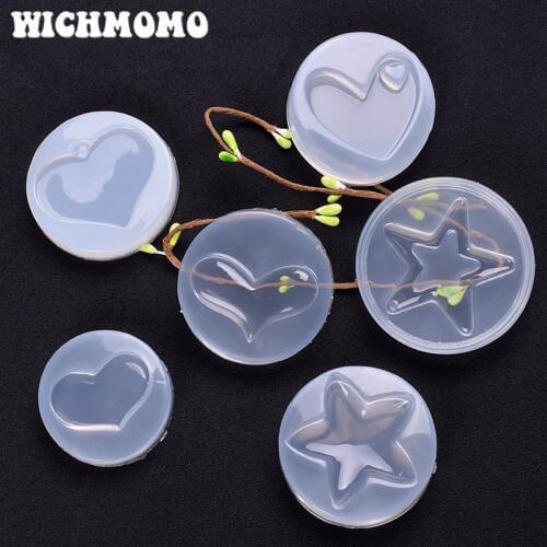 2019 New 1PCS Star Heart Craft DIY Transparent UV Resin Liquid Silicone Combination Molds for Necklace Earring Making Jewelry