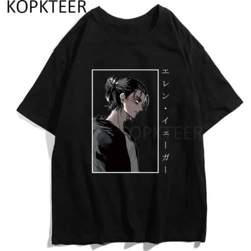 Attacks on Titan Eren Yeager T-shirt Japanese Anime Casual Short Sleeves Streetwear Harajuku T-Shirt Men Women Summer Tops Tees