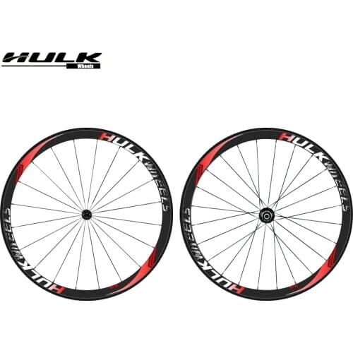 HULKWHEELS 700C Racing Bicycle Carbon wheels with Black Red Powerway novatec J bend striaight pull Hub 38mm depth 25mm width