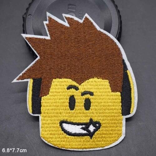Lovely Cool Naughty Boy Head Iron on Embroidered Gotex Robloxing Clothes Patches For Clothing Stickers Garment Wholesale