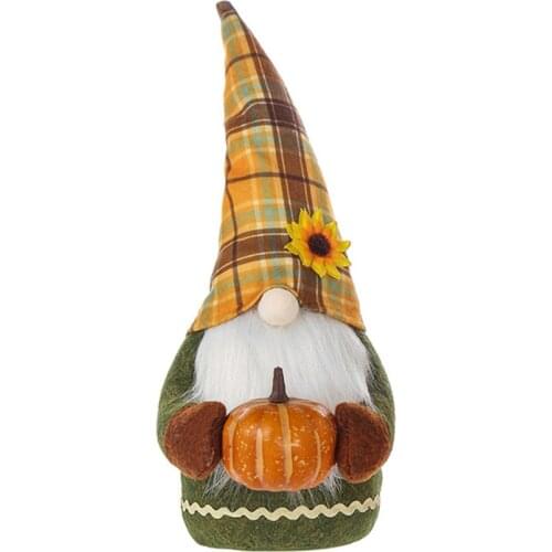 Doll Halloween Home Decoration Desktop Ornaments Plush Toy Elf Thanksgiving Looks Cool Sunflower Nisse Tomte Fall Autumns Gnome