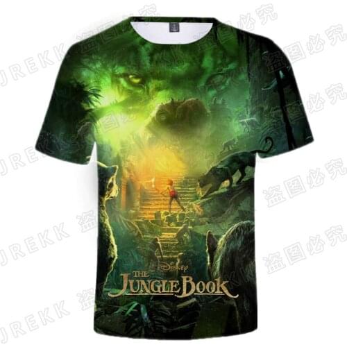 The Jungle Book Movie 3D Print Men T-shirts Summer Cartoon Anime Clothes Fashion Short Sleeve Children Tee Shirts