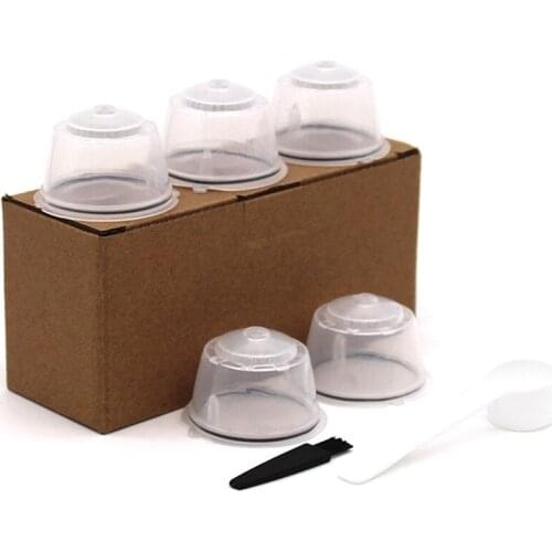 New 5PCS Reusable Nestle for Dolce Gusto Coffee Capsule Filter Cup Refillable Filter Basket Caps Reusable Spoon Brush