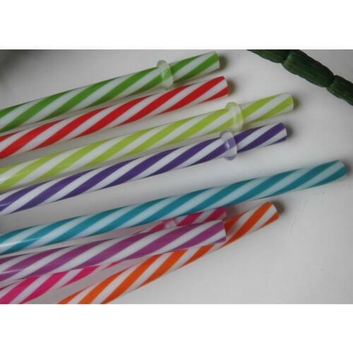 Wholesale striped plastic straws Reusable Biodegradable Distored Color Beverage drinking Straws(100pcs/lot) HH16033