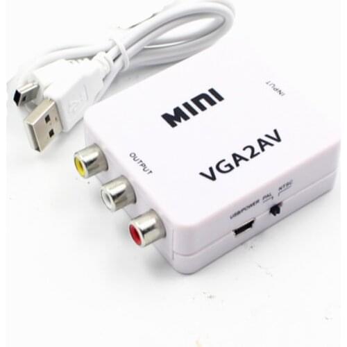 VGA to AV Mini Converter Scaler Adapter Support 1080P VGA2AV Converter PC to TV HD Computer to TV