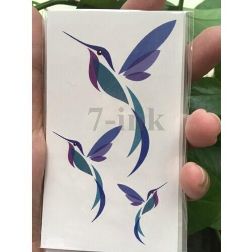 Water Transfer fake tattoo 10.5*6 cm color fly Kingfisher Hummingbird tattoo Waterproof Temporary flash tattoo for woman gril